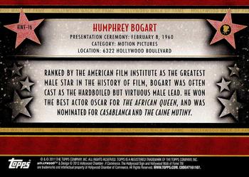 2011 Topps American Pie - Hollywood Walk of Fame #HWF-16 Humphrey Bogart Back