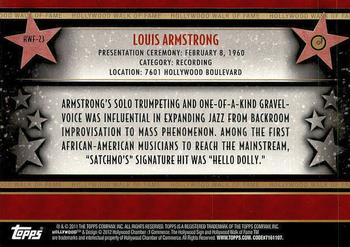 2011 Topps American Pie - Hollywood Walk of Fame #HWF-23 Louis Armstrong Back