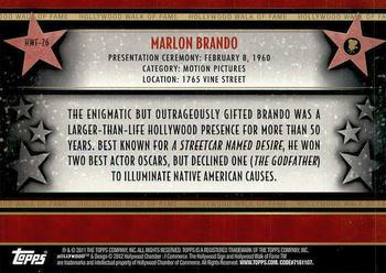 2011 Topps American Pie - Hollywood Walk of Fame #HWF-26 Marlon Brando Back