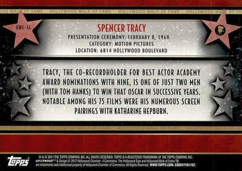 2011 Topps American Pie - Hollywood Walk of Fame #HWF-34 Spencer Tracy Back