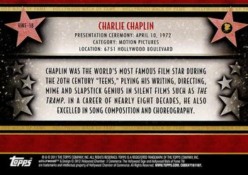 2011 Topps American Pie - Hollywood Walk of Fame #HWF-38 Charlie Chaplin Back