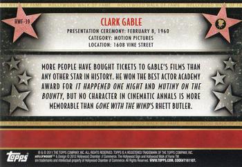 2011 Topps American Pie - Hollywood Walk of Fame #HWF-39 Clark Gable Back