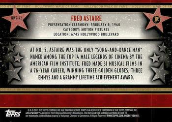 2011 Topps American Pie - Hollywood Walk of Fame #HWF-42 Fred Astaire Back