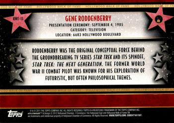 2011 Topps American Pie - Hollywood Walk of Fame #HWF-13 Gene Roddenberry Back