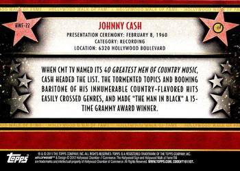 2011 Topps American Pie - Hollywood Walk of Fame #HWF-22 Johnny Cash Back