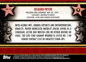 2011 Topps American Pie - Hollywood Walk of Fame #HWF-28 Richard Pryor Back
