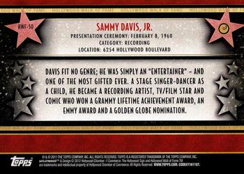 2011 Topps American Pie - Hollywood Walk of Fame #HWF-50 Sammy Davis Jr. Back