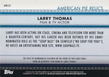 2011 Topps American Pie - Relics #APR-27 Larry Thomas Back