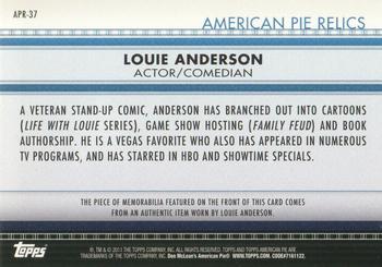 2011 Topps American Pie - Relics #APR-37 Louie Anderson Back