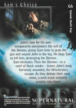 2006 Inkworks Supernatural Season 1 #66 Sam's Choice Back