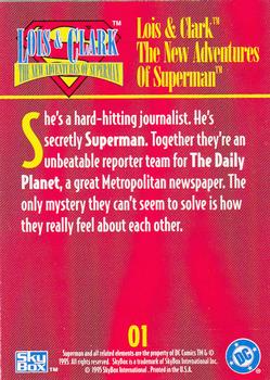 1995 SkyBox Lois & Clark #1 Lois & Clark - The New Adventures of Superman Back