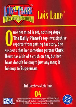1995 SkyBox Lois & Clark #4 Lois Lane Back