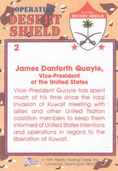 1991 Pacific Operation Desert Shield #2 Vice-President Dan Quayle Back