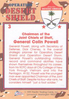 1991 Pacific Operation Desert Shield #3 General Colin Powell Back