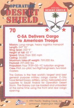 1991 Pacific Operation Desert Shield #70 C-5A Galaxy Back