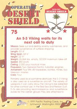 1991 Pacific Operation Desert Shield #75 S-3 Viking Back