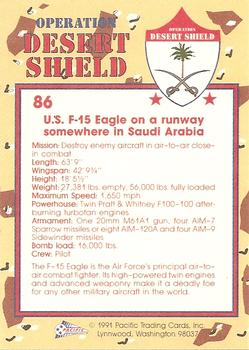 1991 Pacific Operation Desert Shield #86 F-15 Eagle Back