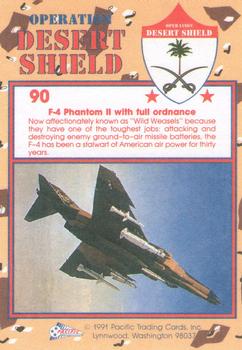 1991 Pacific Operation Desert Shield #90 F-4 Phantom II Back