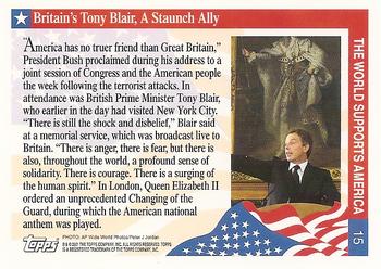 2001 Topps Enduring Freedom #15 Britain's Tony Blair, A Staunch Ally Back