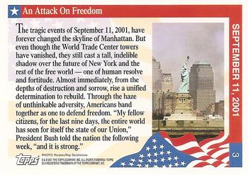 2001 Topps Enduring Freedom #3 An Attack On Freedom Back