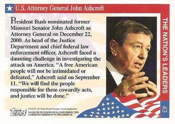 2001 Topps Enduring Freedom #43 U.S. Attorney General John Ashcroft Back