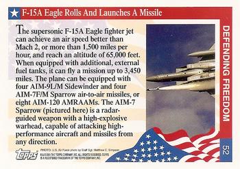2001 Topps Enduring Freedom #52 F-15A Eagle Rolls And Launches A Missile Back