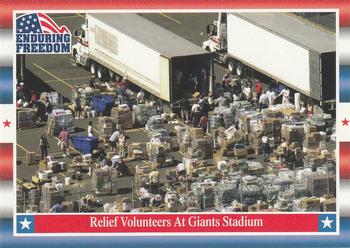 2001 Topps Enduring Freedom #8 Relief Volunteers At Giants Stadium Front