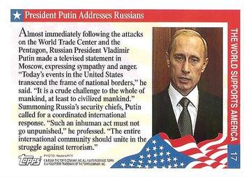 2001 Topps Enduring Freedom #17 President Putin Addresses Russians Back