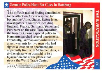 2001 Topps Enduring Freedom #20 German Police Hunt For Clues In Hamburg Back