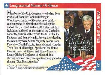 2001 Topps Enduring Freedom #23 Congressional Moment Of Silence Back