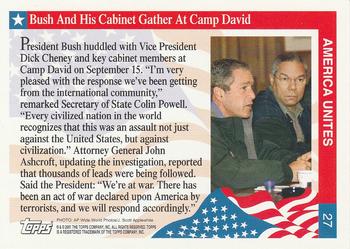 2001 Topps Enduring Freedom #27 Bush And His Cabinet Gather At Camp David Back