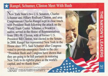 2001 Topps Enduring Freedom #31 Rangel, Schumer, Clinton Meet With Bush Back