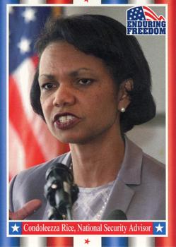 2001 Topps Enduring Freedom #35 Condoleezza Rice, National Security Advisor Front