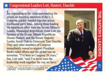 2001 Topps Enduring Freedom #41 Congressional Leaders Lott, Hastert, Daschle Back