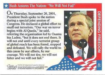 2001 Topps Enduring Freedom #46 Bush Assures The Nation: 