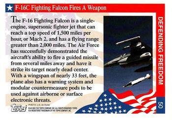 2001 Topps Enduring Freedom #50 F-16C Fighting Falcon Fires A Weapon Back