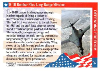 2001 Topps Enduring Freedom #54 B-1B Bomber Flies Long-Range Mission Back
