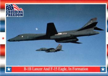 2001 Topps Enduring Freedom #55 B-1B Lancer And F-15 Eagle, In Formation Front