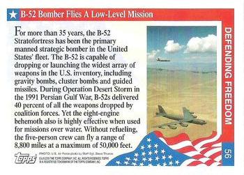 2001 Topps Enduring Freedom #56 B-52 Bomber Flies A Low-Level Mission Back
