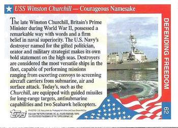 2001 Topps Enduring Freedom #62 USS Winston Churchill - Courageous Namesake Back