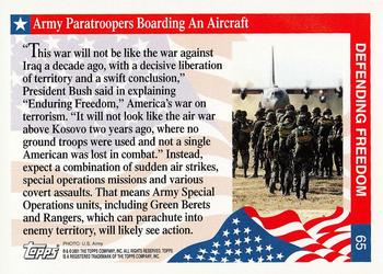 2001 Topps Enduring Freedom #65 Army Paratroopers Boarding An Aircraft Back