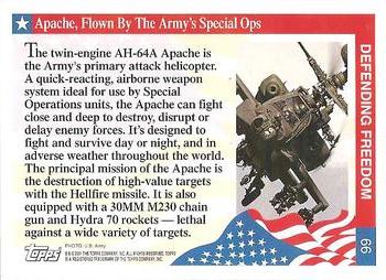 2001 Topps Enduring Freedom #66 Apache, Flown By The Army's Special Ops Back