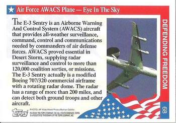2001 Topps Enduring Freedom #68 Air Force AWACS Plane - Eye In The Sky Back