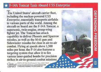 2001 Topps Enduring Freedom #69 F-14A Tomcat Taxis Aboard USS Enterprise Back