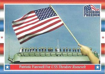 2001 Topps Enduring Freedom #76 Patriotic Farewell For USS Theodore Roosevelt Front