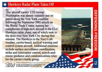 2001 Topps Enduring Freedom #79 Hawkeye Radar Plane Takes Off Back