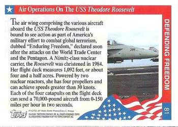2001 Topps Enduring Freedom #81 Air Operations On The USS Theodore Roosevelt Back