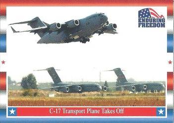 2001 Topps Enduring Freedom #86 C-17 Transport Plane Takes Off Front