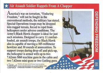2001 Topps Enduring Freedom #88 Air Assault Soldier Rappels From A Chopper Back