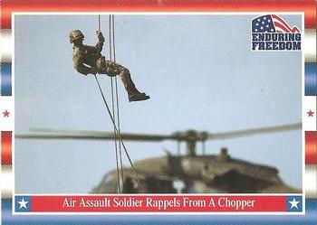2001 Topps Enduring Freedom #88 Air Assault Soldier Rappels From A Chopper Front